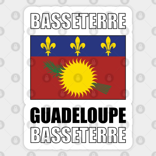 Flag of Guadeloupe Sticker by KewaleeTee